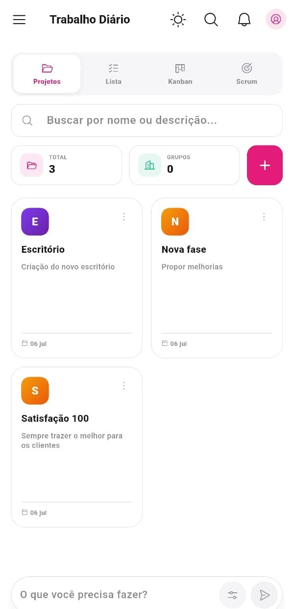 Projetos com um novo visual
